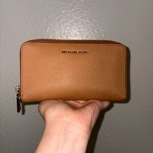 Michael Kors Brown Zip-Around Wallet